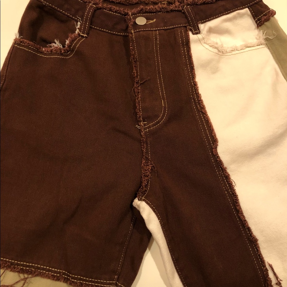 Brown Patchwork Jeans - image 2